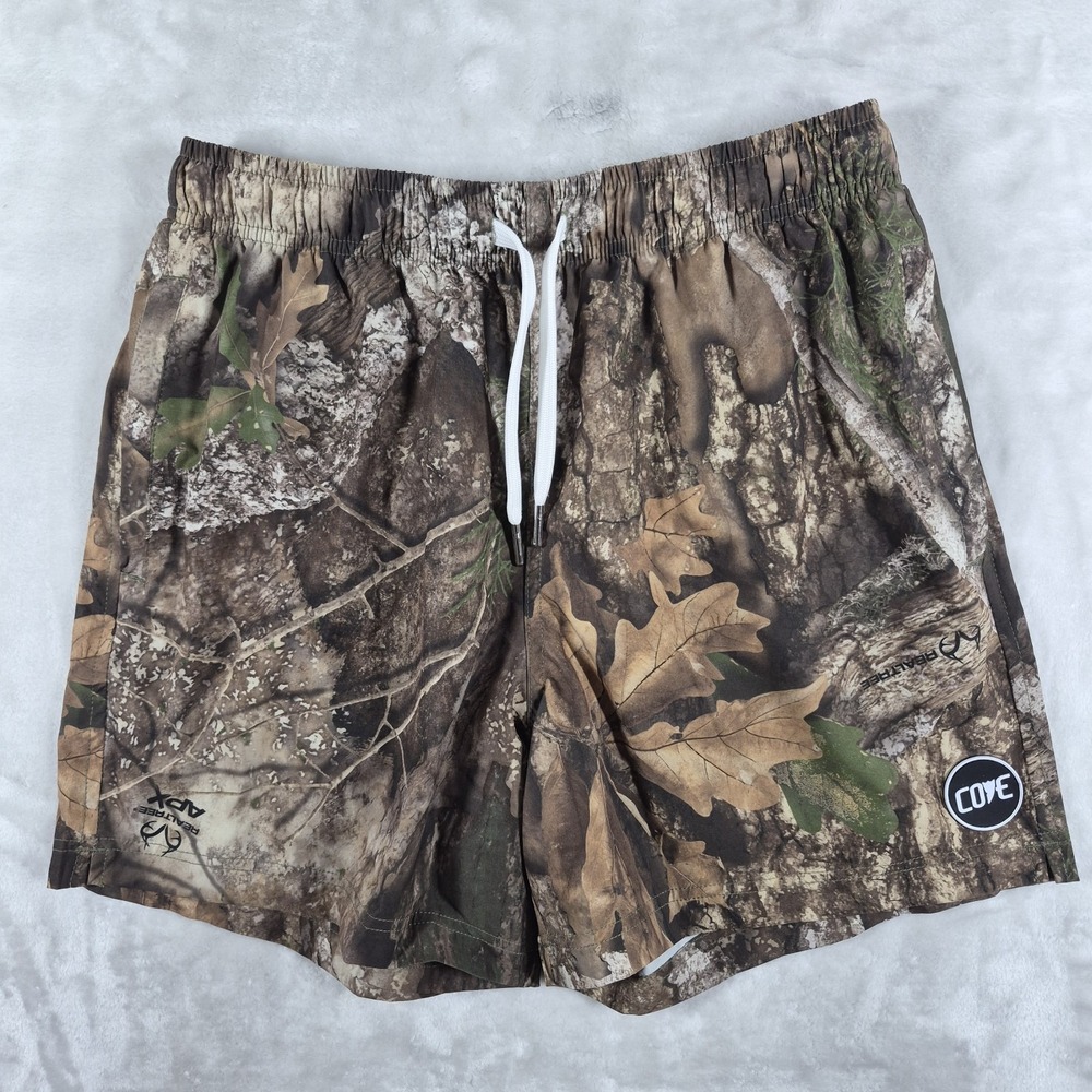 Cove USA Shorts Men's 30 Camo 5" Inseam Gym Stretch Drawstring Athletic Realtree